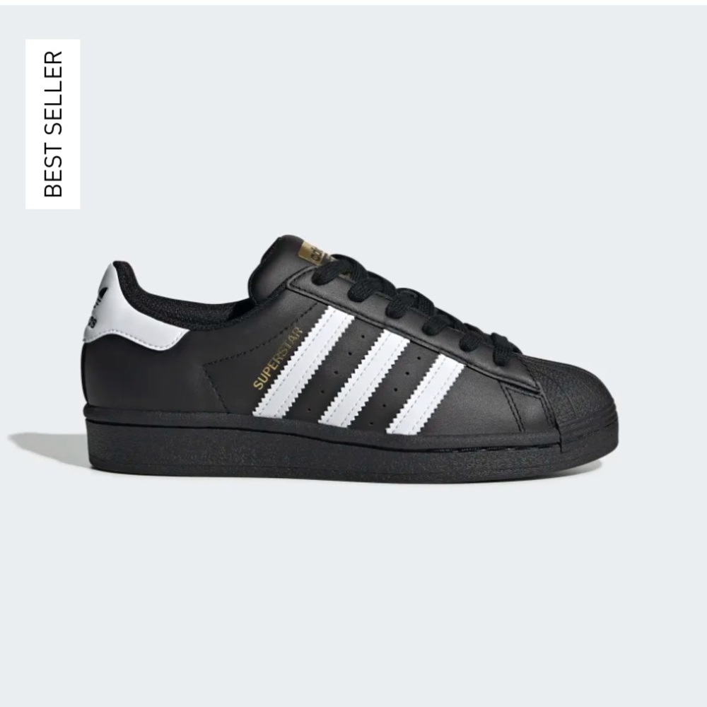 Adidas Superstar Shoes  Black & Gold Sneakers